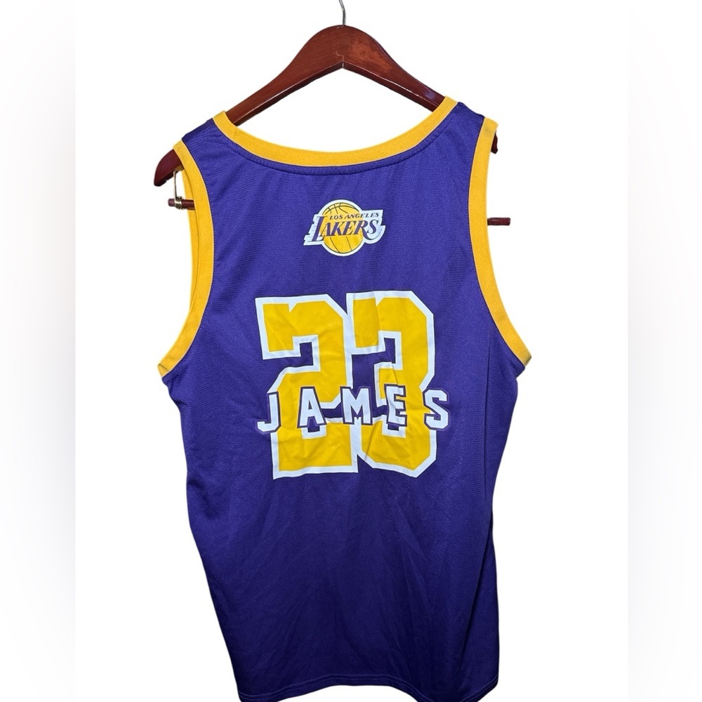 NBA LeBron James Los Angeles Lakers Jersey Large Purple&Yellow